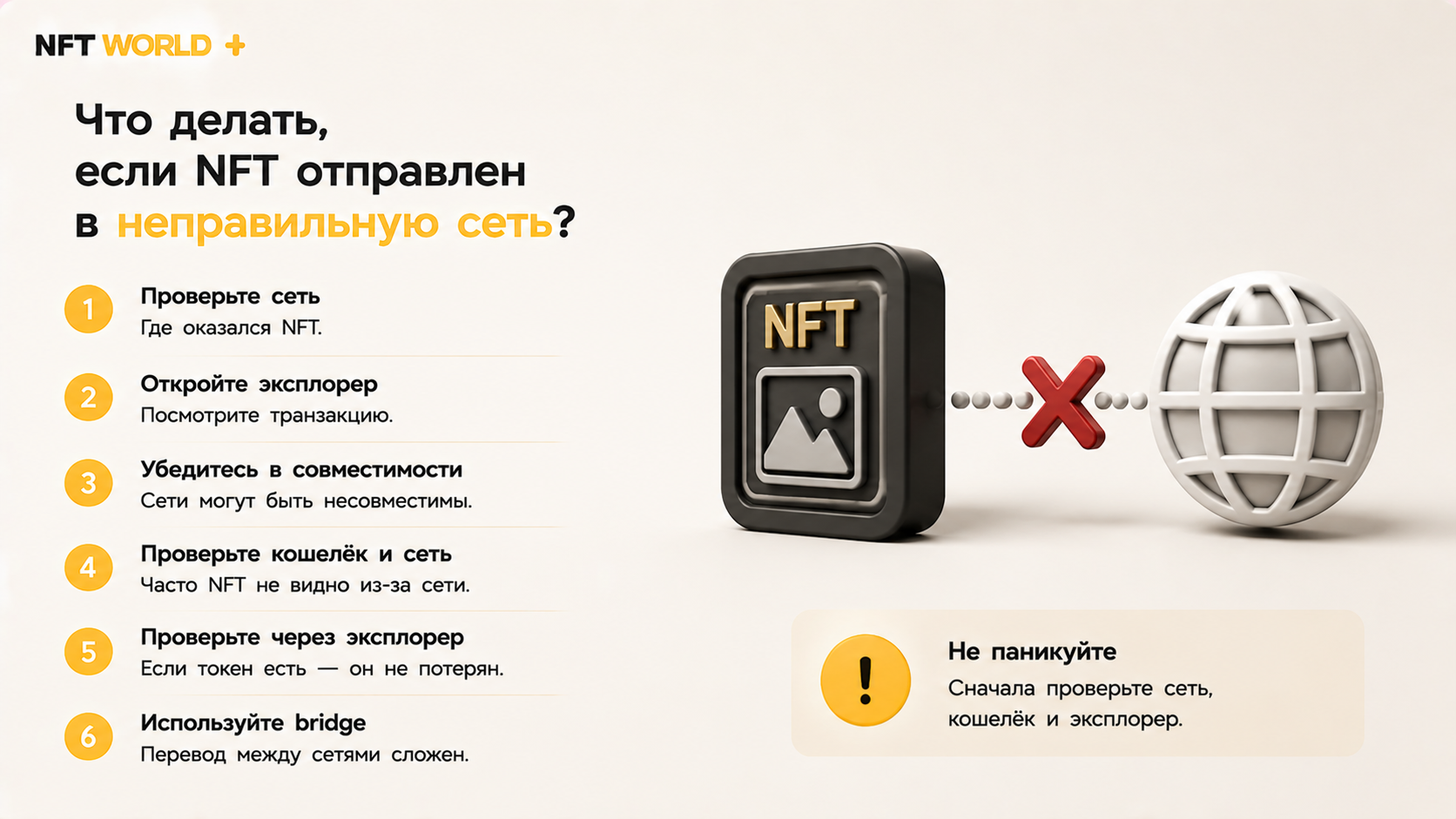 >Что делать, если NFT отправлен в неправильную сеть?