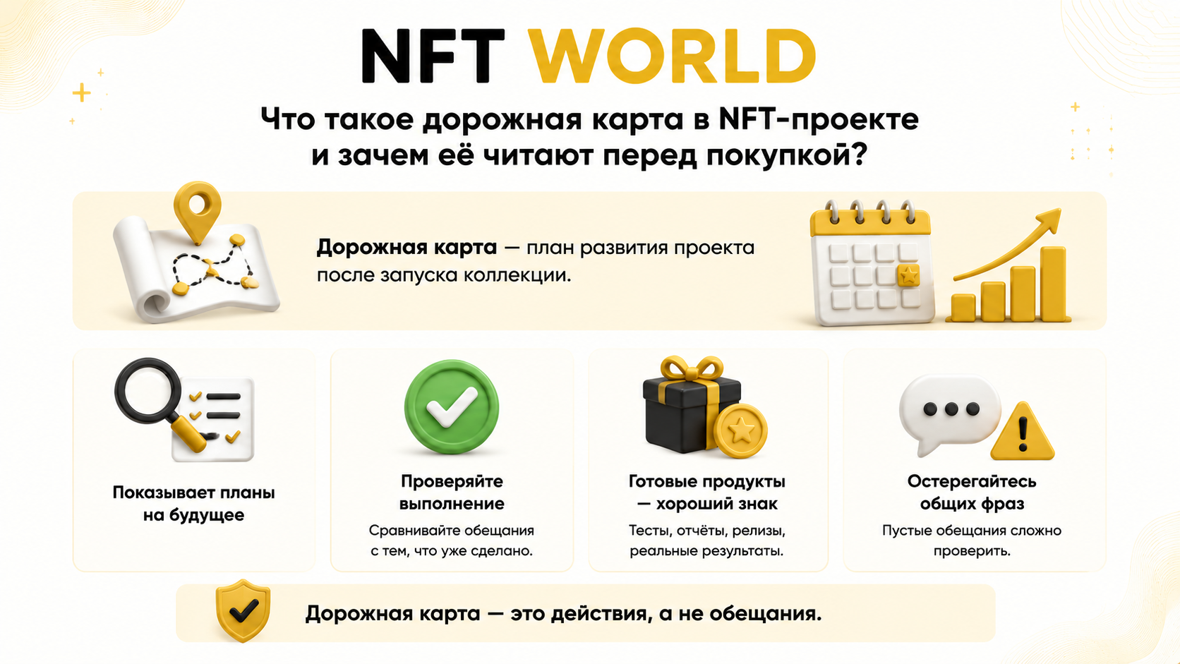 Что такое дорожная карта в NFT-проекте и зачем её читают перед покупкой?