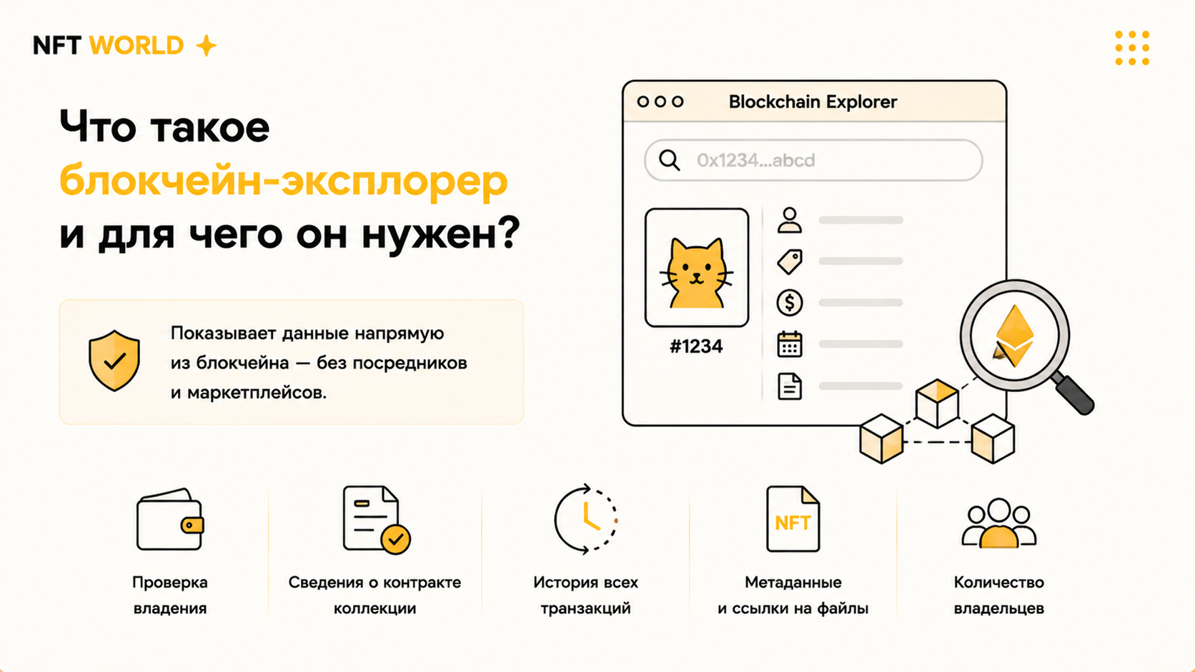 Что такое блокчейн-эксплорер и для чего он нужен владельцу NFT?