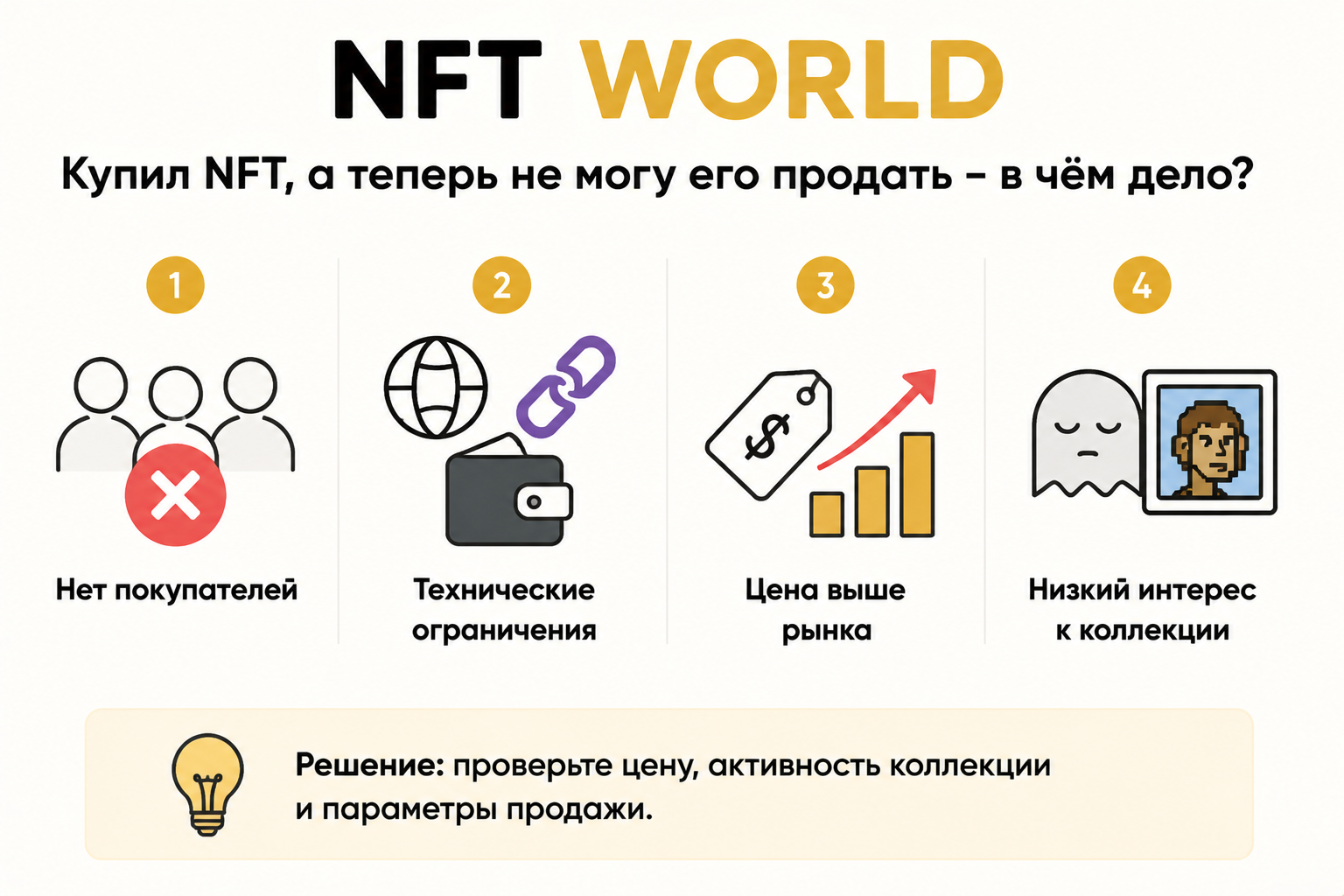 Купил NFT, а теперь не могу его продать – в чём дело?