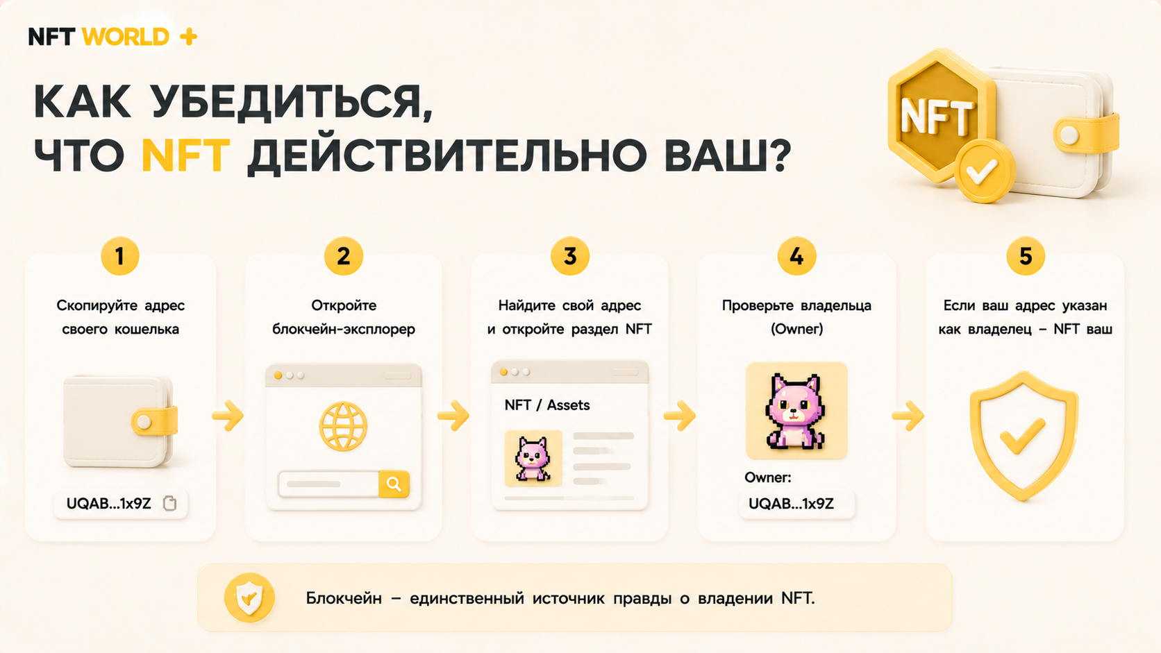 Как понять, что NFT действительно принадлежит мне, а не просто отображается в кошельке?