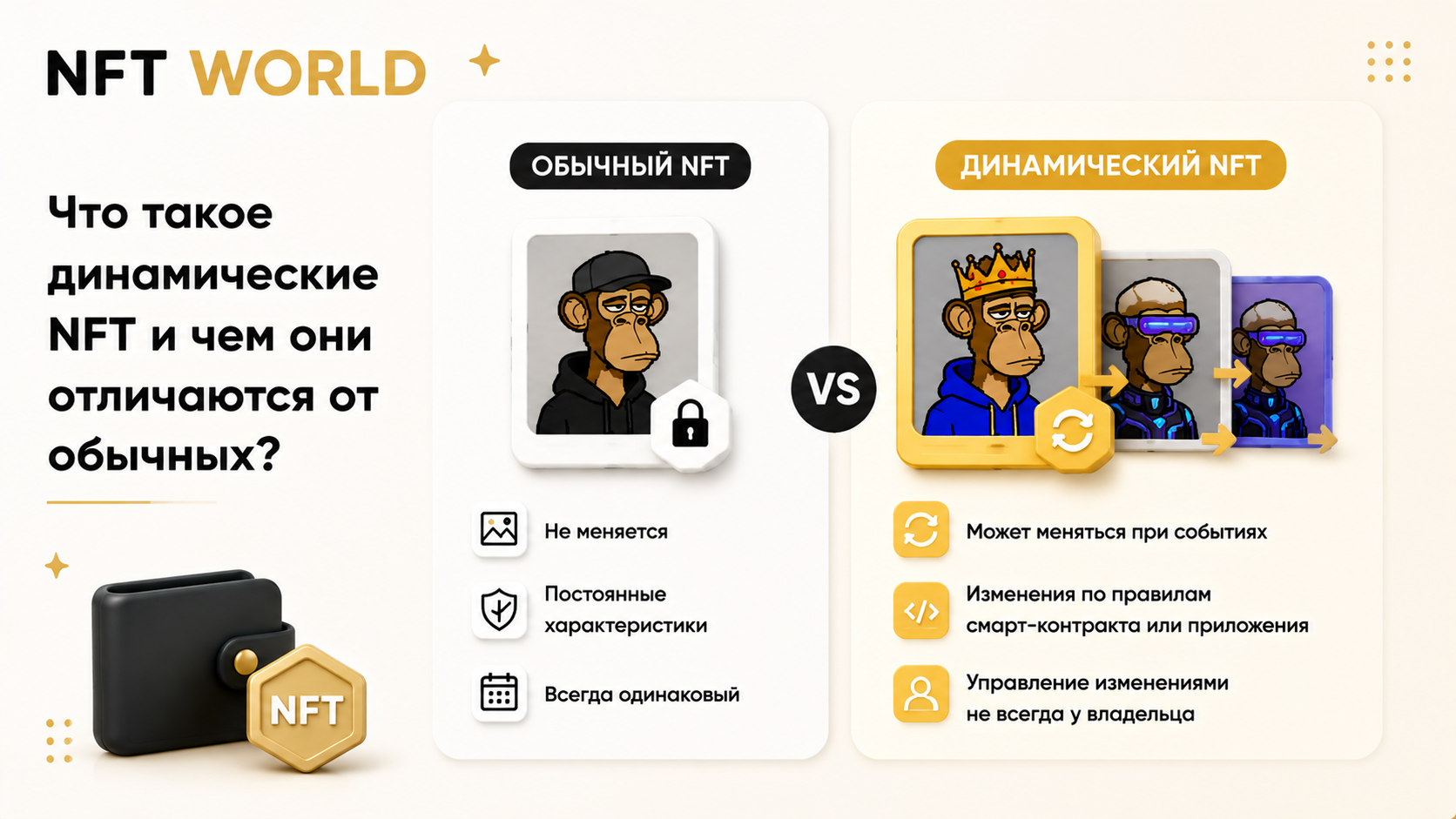 Что такое динамические NFT и чем они отличаются от обычных?