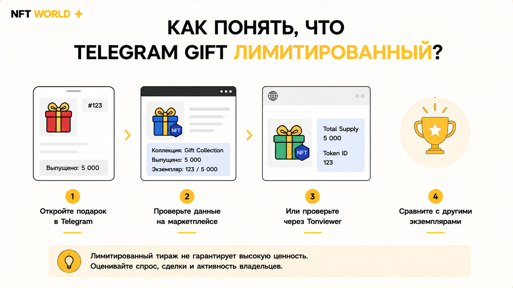 Как понять, относится ли Telegram Gift к лимитированной серии?