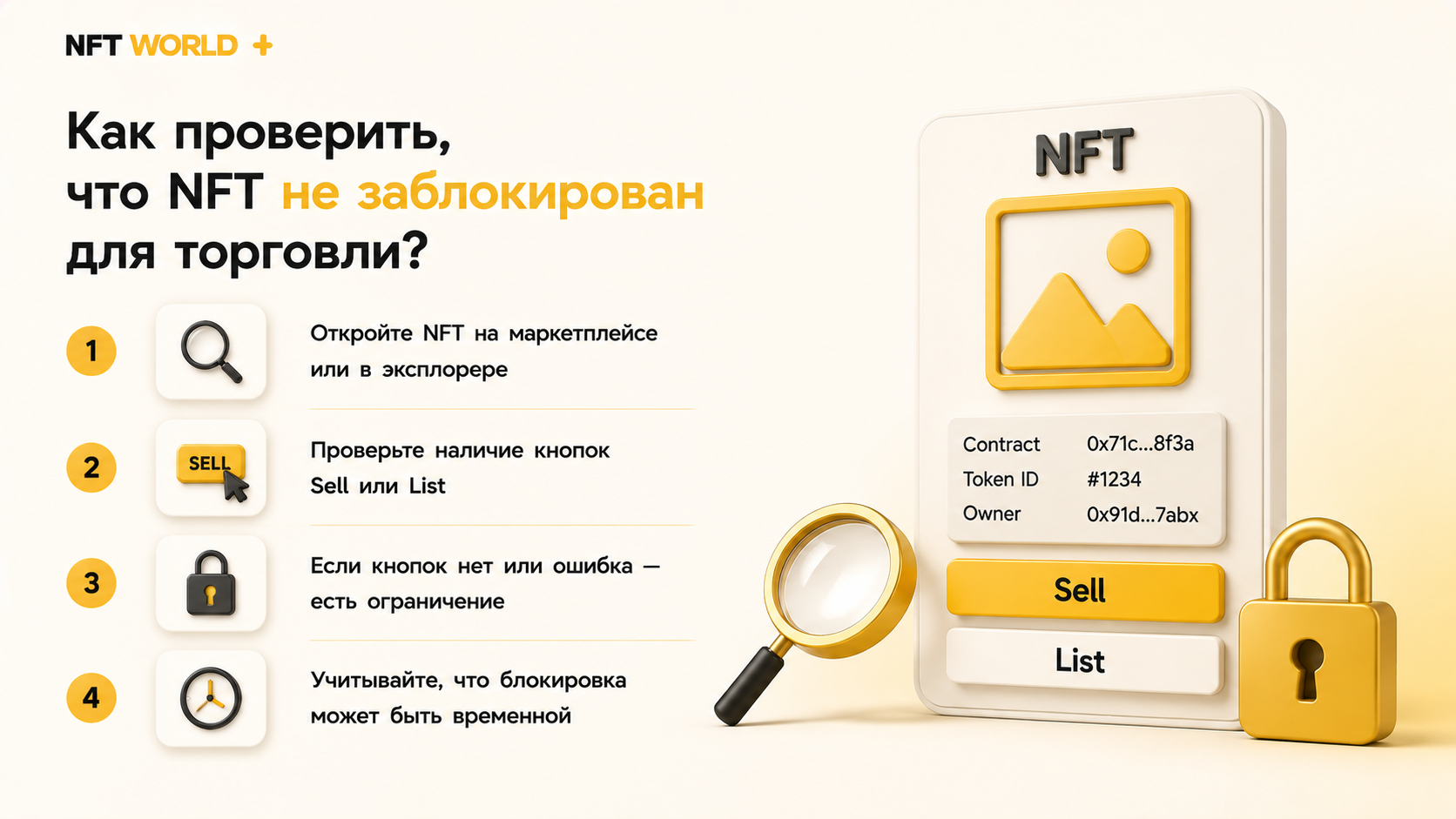 >Как проверить, что NFT не заблокирован для торговли?
