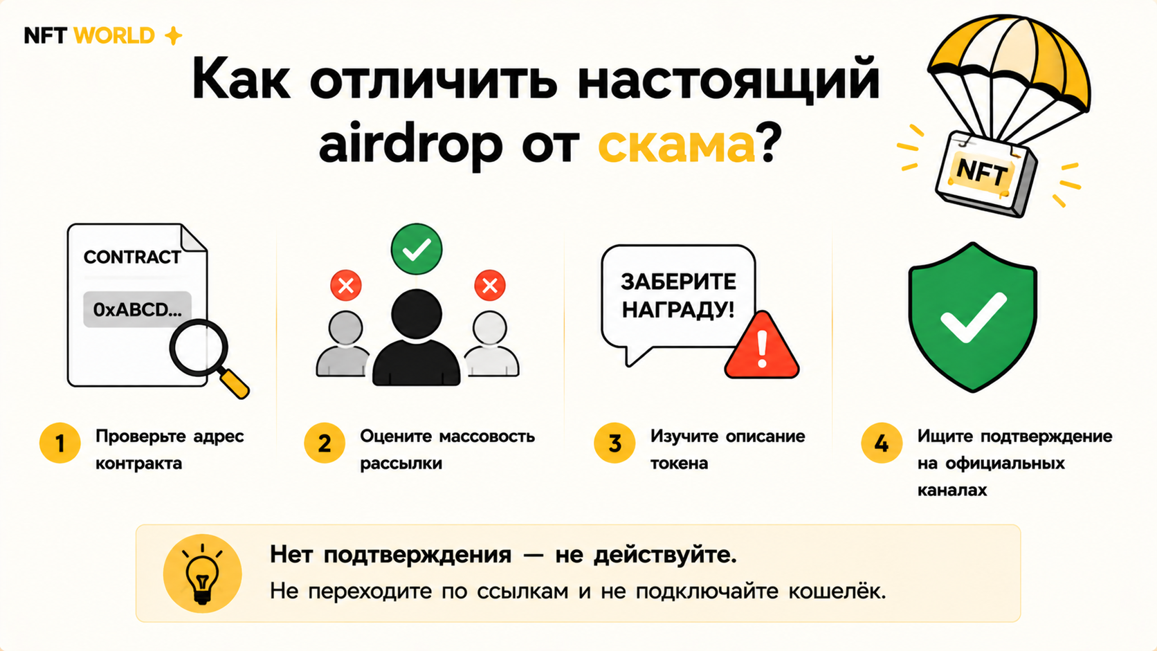 Как отличить настоящий airdrop от скама по данным эксплорера?